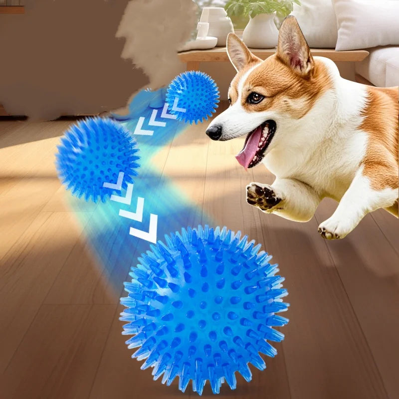 Squeaky Puppy Big Dog Ball Chew Toy for Small Medium Dogs Teeth Cleaning Pet Accessory Ideal for French Bulldogs Corgis