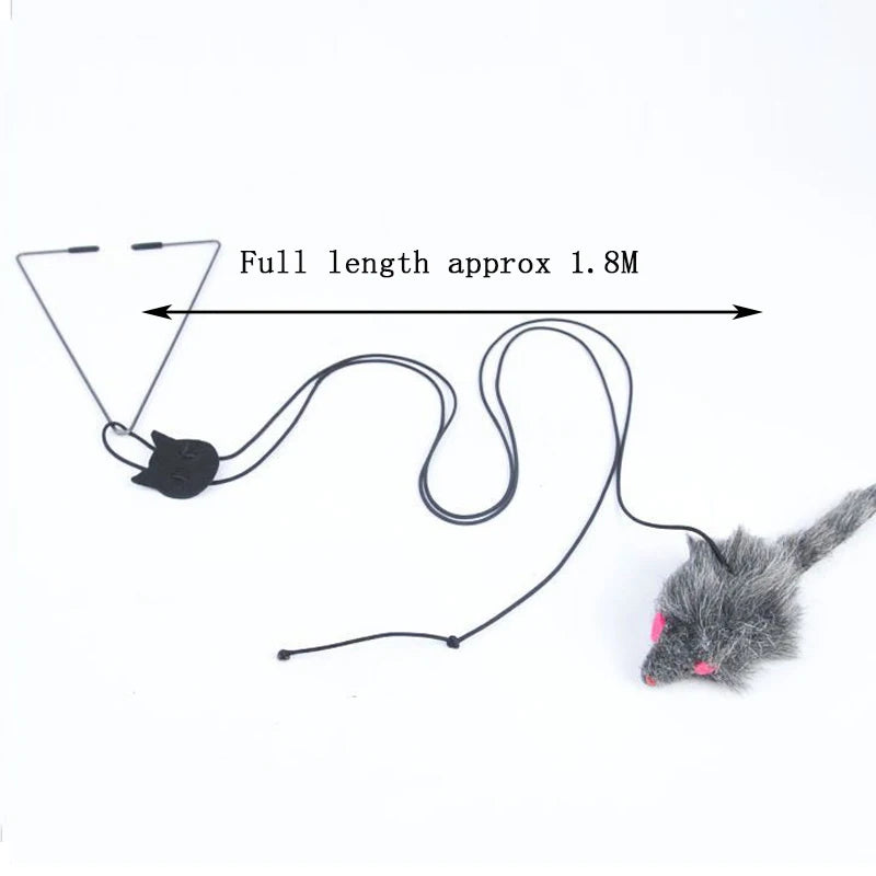 Interactive Cat Toy Hanging Clip Door Plush Mouse Self-hi Hanging Door Elastic Funny Cat Toy Juguetes Para Gatos