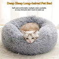 Soft Pet Cat Bed Pad Plush Warm Faux Fur dog Calm Bed Donut Round Bed Comfortable Sleeping Washable for Small Medium Dog and Cat