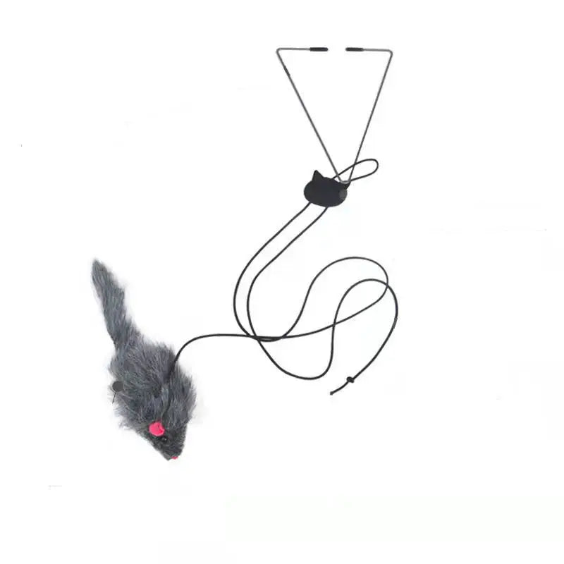 Interactive Cat Toy Hanging Clip Door Plush Mouse Self-hi Hanging Door Elastic Funny Cat Toy Juguetes Para Gatos